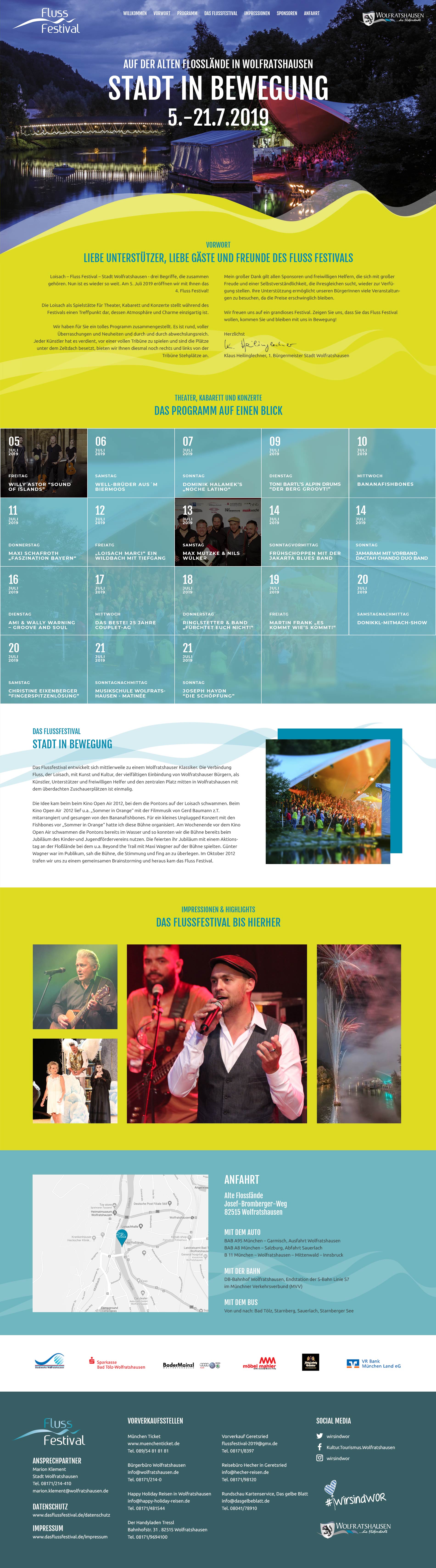 Webdesign Flussfestival Wolfratshausen Startseite